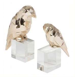Estatuilla de pájaro de aluminio, estante de estatua de diseño Simple decorativo y artículo de decoración de mesa, precio directo de fábrica, Juego de 2 - Product Image 2