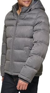 Nouvelle arrivée, veste matelassée en toile enduite décontractée et traditionnelle pour hommes, hiver, à capuche, rembourrée en polyester - Product Image 4