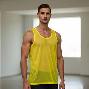 Camisetas sin mangas sexys para hombre con tela de malla transparente, camisetas transparentes sin mangas, transpirables, Chaleco Ajustado transparente, camisetas sin mangas - Product Image 3