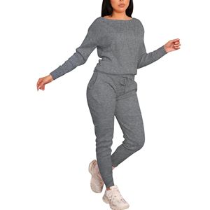 Conjunto Deportivo de 2 Piezas para Mujer, Talla Grande, Top de Manga Larga y Pantalones Deportivos Transpirables, Conjunto Cómodo para Invierno - Product Image 2