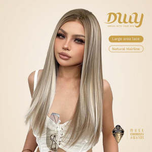 Liberty-DWY 136 Glueless Synthetic <b>Wig</b> Long-Length Straight with Free Part Transparent Lace Front Lace Front Free Part Long- - Product Image 2