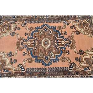 Turkish Accent Rug, 3.3x4.7 ft Vintage Rug, <b>Brown</b> <b>Wool</b> Rug - Product Image 5