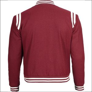 Chaqueta Varsity Personalizable para Hombre de Alta Calidad con Bordado Chenille, Mangas de Cuero, Chaqueta de Invierno de Moda con Logotipo Frontal y Cuello en V - Product Image 4