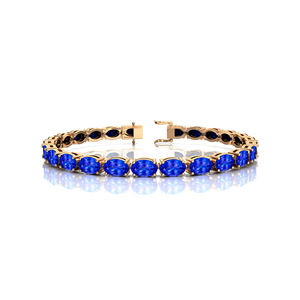 2025 Design à la mode coupe ovale tanzanite naturelle 14k or Bracelets de tennis délicats élégants bracelets de tennis unisexuels grossiste - Product Image 1