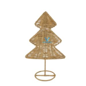 Pino de ratán hecho a mano duradero, decoración navideña de temporada, centro de mesa de vacaciones, decoración moderna para el hogar de invierno, tamaño personalizado - Product Image 2