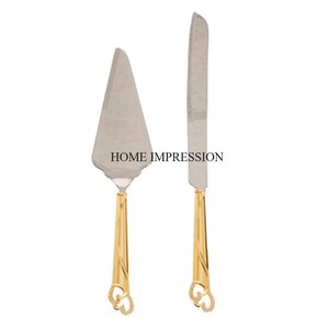 Juego de 3 servidores de pastel y cuchillo de aspecto único para bodas y fiestas, herramientas para pasteles de calidad superior de la India a precios competitivos - Product Image 3