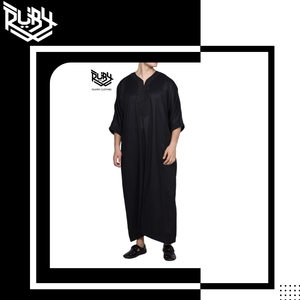 ชุดเดรสยาวสำหรับผู้ชายชุดเดรสผ้ายืดและระบายอากาศได้ดีสไตล์อาหรับแบบดั้งเดิมคุณภาพพรีเมียม - Product Image 3