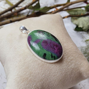 925S Pendentif-Rubis Zoisite Gemstone Ovale Lunette Collet Pendentif-Bijoux en Gros - Product Image 4