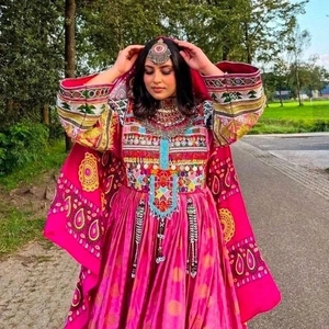 Salwar Kameez traditionnel afghan personnalisé du fabricant pour femmes soie éthérée et coton 620 pièces à vendre - Product Image 5