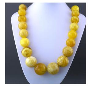 Collier en acajou rouge et résine africaine jaune comme collier de perles fait à la main collier multicolore avec ange écologique et bouddhisme - Product Image 5