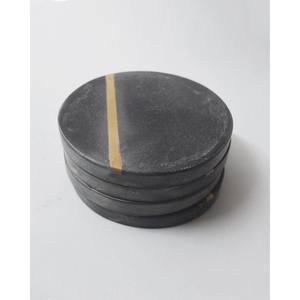 Sous-verres en marbre hexagonal noir avec incrustation de laiton sublimation naturelle et incrustation de métal sous-verres à thé en pierre de marbre personnalisés en gros - Product Image 5