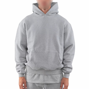 Sudaderas con capucha de gran tamaño de moda, tejido de poliéster y algodón transpirable, jersey liso con logotipo personalizado, sudaderas con capucha para hombres, OEM Unisex - Product Image 5