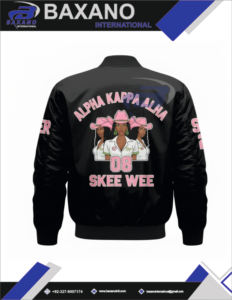 Alfa |   Kapa |   Chaqueta Universitaria Alpha Sorority con Diseño de Letras Griegas SKEEWEE, Estampado, Invierno, Transpirable, Resistente al Viento - Product Image 5