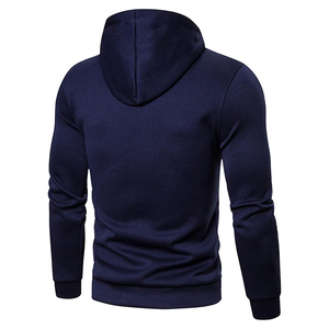 เสื้อสวมศีรษะทรงหลวมมีฮู้ดสีทึบสำหรับผู้ชาย, เสื้อสวมหัวแบบลำลองสำหรับฤดูใบไม้ผลิฤดูใบไม้ร่วงและฤดูหนาวผ้าคอตตอน100% พร้อมเทคนิคปัก - Product Image 3