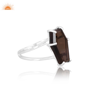 Meilleure vente en argent sterling naturel pierre précieuse fumée Kingman Turquoise bague Demi Fine fabricant de bijoux - Product Image 4