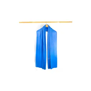 आकर्षक कश्मीरी स्कार्फ - डस्टी रोज़ धारीदार 100% कश्मीरी बुना हुआ स्कार्फ, चैती नीले रंग में 100% कश्मीरी बुना हुआ स्कार्फ