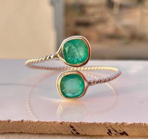 Cristal d'émeraude pierre précieuse 925 argent Sterling bracelet réglable bijoux pour femmes spécial Unique émeraude bracelet cadeau pour elle - Product Image 4