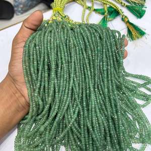 ลูกปัดพลอยควอตซ์สีเขียวสตรอเบอร์รี่ธรรมชาติขนาด16นิ้วสร้อยคอ7เส้นควอตซ์สตรอเบอร์รี่ - Product Image 1