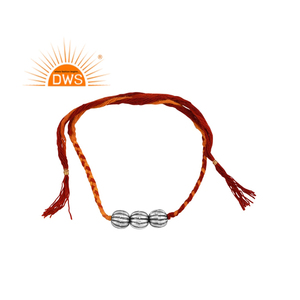 Última tendencia 2022 pulsera Dori de algodón con cuentas de plata esterlina oxidada joyería personalizada para mujer regalo para ella - Product Image 1