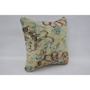 Almohada de retazos Kantha de lana Beige, cojín decorativo de 12x12 pulgadas, tejido bordado, estampado Vintage, cuadrado, portátil, suelo de cama - Product Image 2