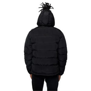 2025 hiver vente en gros personnalisé garder au chaud hiver capuche bouffantes vestes grande taille à capuche manteau hommes bouffant veste - Product Image 3