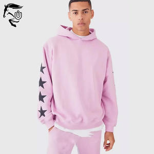 Pull à capuche surdimensionné à épaules tombantes avec pantalon empilé en coton et survêtement sérigraphié de haute qualité pour hommes - Product Image 6
