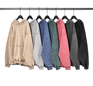 Sweats à capuche zippés délavés vintage pour hommes et femmes Vêtements de rue en coton personnalisés Sweats à capuche d'hiver Vêtements pour hommes - Product Image 3