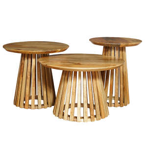 Mangohouten Grand rond Zara Salontafel Meubles de salon élégants - Product Image 1