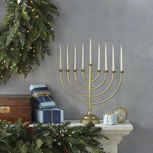 เชิงเทียนเมโนราห์ทำมือขายส่ง วัสดุอะลูมิเนียม สำหรับตกแต่งบ้านในเทศกาลอีสเตอร์หรือคริสต์มาส เหมาะสำหรับตกแต่งโรงแรมและงานปาร์ตี้ - Product Image 4