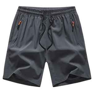 กางเกงขาสั้นออกกำลังกายแบบลำลองสำหรับผู้ชายกางเกงผ้าคอตตอน100% แห้งเร็วระบายอากาศได้เอวยางยืดถักแบบใหม่ - Product Image 1