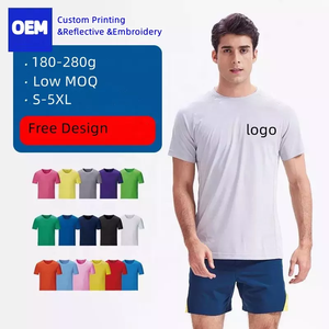 T-shirt 100% coton de haute qualité pour hommes Impression personnalisée Impression numérique T-shirts unis en gros pour hommes en vrac - Product Image 1