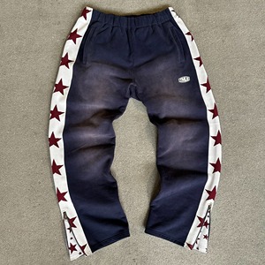 Custom Men's <b>Sun</b> Faded Wash Flared Sweatpants 100% Cotton Wide Leg Jogger Side Pocket Baggy Streetwear - Product Image 4