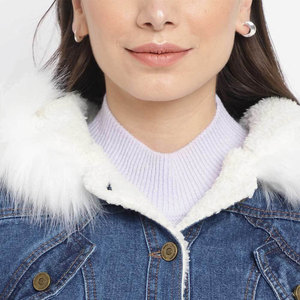 Veste en jean pour femme en coton, automne, tricotée, respirante, tendance, col rabattu, doublure en polyester - Product Image 6