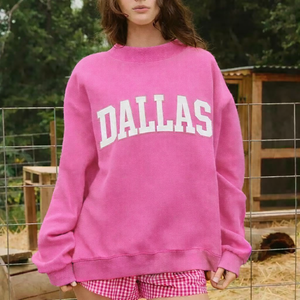 Women Oversize <b>Stand</b> Collar Pullover Sweatshirt Relaxed Fit Cozy Autumn Winter Casual Wear for Modern Streetwear - Product Image 3