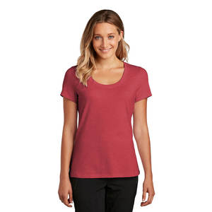Eco-Friendly Short Sleeve Cotton Scoop Neck <b>T</b> <b>Shirt</b> <b>for</b> Women Breathable - Product Image 4