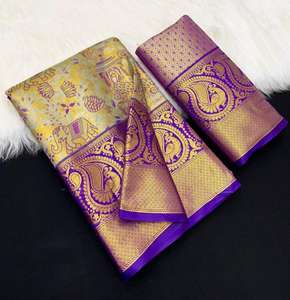 ผ้าไหมกึ่งส่าหรีตลาดอินเดียอินเดียเหนือ - Product Image 5