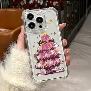 Funda transparente para teléfono móvil para iPhone 17 16 15 Pro Max, bolsillos de aire en las cuatro esquinas, elegantes fundas de teléfono estéticas navideñas - Product Image 1