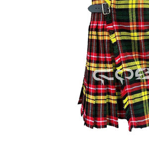 Fait sur mesure Buchanan Tartan mariage Kilt 100% laine acrylique fait à la main traditionnel écossais grande taille Kilt - Product Image 2
