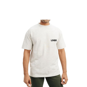 Compre camisetas de algodón pesado de gran tamaño con logotipo personalizado para hombre: atractivo vintage con estampado gráfico de alta calidad - Product Image 1