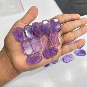 Mayorista de corte facetado amatista Africana geoda corte amatista natural piedra Fanci para la fabricación de joyas piedras preciosas sueltas - Product Image 2