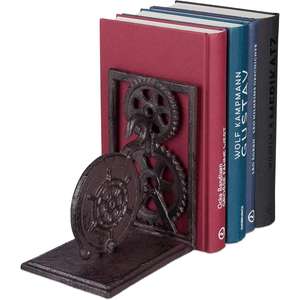 Serre-livres au design moderne personnalisé en fonte rétro avec fonctions réglables, parfaits pour la décoration élégante de bureau et de table - Product Image 1