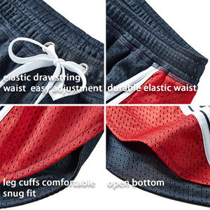 กางเกงขาสั้นตาข่ายสองชั้นสำหรับผู้ชายผ้าโพลีเอสเตอร์พิมพ์ซับลิเมชันทำจากวัสดุ100% - Product Image 3