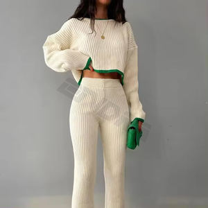 Nuevos chándales elegantes para mujer: chándal recortado resistente al estiramiento combinado con comodidad y moda - Product Image 1