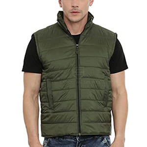 Veste d'hiver sans manches pour homme en meilleur matériau, veste à bulles décontractée de haute qualité avec logo frontal, respirante et écologique - Product Image 1