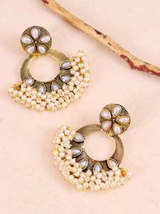 Pendientes colgantes de cuentas multicolores de alta calidad, accesorio de moda Chapado en plata oxidada de alta calidad para mujer - Product Image 4