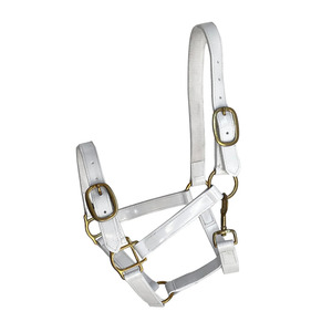Cabestro de PVC personalizado de estilo occidental elegante con accesorios de latón macizo para montar a caballo y sillín sintético - Product Image 1