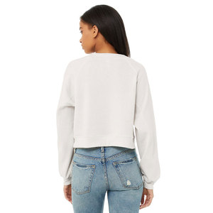 Bella Canvas 7505, Jersey raglán gris oscuro para mujer, sudadera polar con capucha, suéter raglán recortado, sudadera holgada con estampado de letras - Product Image 4