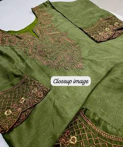 Designer <b>Ladies</b> <b>Kurta</b> / Kurti Traditional Fashionable Bollywood Silk Cotton Adults Suit <b>Indian</b> Pakistani Wedding Party Wear - Product Image 6