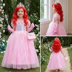 วิกผมเจ้าหญิงแอเรียลสำหรับเด็ก ลูกบอลพร้อมดีไซน์การ์ตูนสุดน่ารัก - Product Image 2