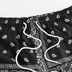 Pantalones cortos de gimnasio para correr con gráfico Retro para hombre, pantalones cortos informales de Cachemira para gimnasio, diseño de malla con patrón sólido - Product Image 3